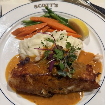 Scott's Seafood - Crab stuffed salmon - Seafood Near Me - Oakland, California Scott's Seafood - Crab stuffed salmon - Seafood Near Me - Oakland, California