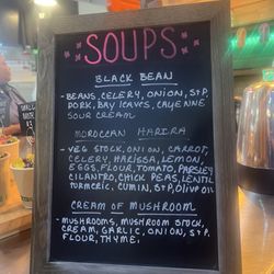 Crowded Kitchen - Chalkboard menu of today's soups