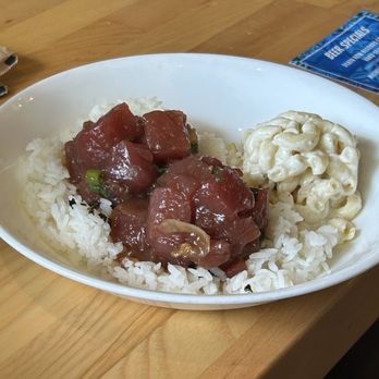 Uahi Island Grill - Poke Bowl with rice & macaroni salad - Hawaiian Near Me - Kailua, Hawaii