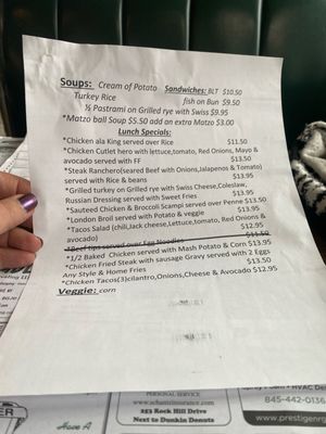 Menu photo 2 Tilly's Diner Monticello, NY Menu photo 2 Tilly's Diner Monticello, NY