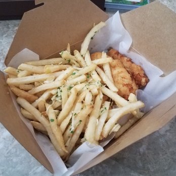 Crispy & Fluffed Ice Cream - Garlic fries and chicken strips!!! - Desserts Near Me - El Monte, California