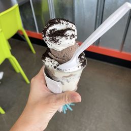 Cookie and Cream layered with Oreo add ins Cookie and Cream layered with Oreo add ins