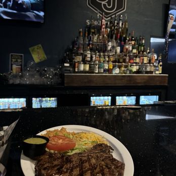 JJ's Sports Bar - New york steak plate with rice and beans - Sports Bars Near Me - Highland, California JJ's Sports Bar - New york steak plate with rice and beans - Sports Bars Near Me - Highland, California