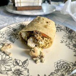 Half of a surf & turf burrito
