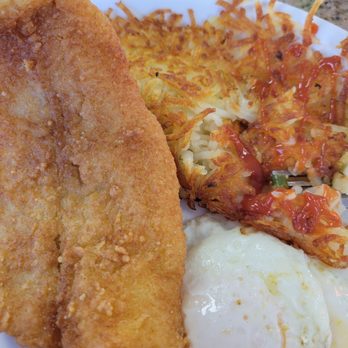 Mamas Kountry Kooking - Catfish, hashbrowns, eggs over medium - Breakfast & Brunch Near Me - Orangeburg, South Carolina