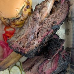 Bebe’s BBQ - Smoked wagyu burger, dino rib, fatty brisket and beef cheeks