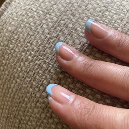 It's like I did my nails at home. Didn't even bother to lean the nail polish on the skin around the nails