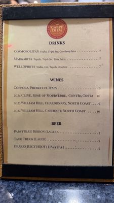 Menu photo 2 Carpe Diem Restaurant & Bar Napa, CA Menu photo 2 Carpe Diem Restaurant & Bar Napa, CA