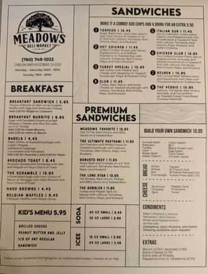 Menu photo 2 Meadows Deli Market Escondido, CA Menu photo 2 Meadows Deli Market Escondido, CA
