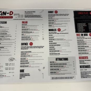 Kin-D Thai Kitchen - Menu - Thai Near Me - Redondo Beach, California