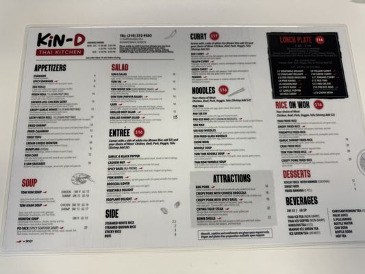 Menu photo 5 Kin-D Thai Kitchen Redondo Beach, CA