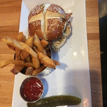 Taphouse 15 - Chicken sandwich pretzel bun - Bars Near Me - Jefferson, New Jersey