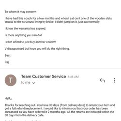 Sofamania Factory - Their couches seem to be built to last just long enough to get past the 30 day warranty.... Scam