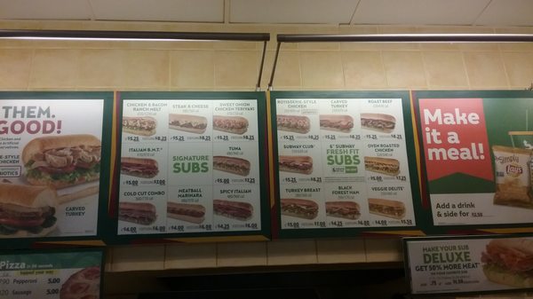 Menu photo 3 Subway Fresno, CA