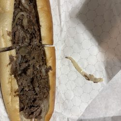 Little Sicily Pizza - Philly cheese steak with slimy long fried onions, still good just have to pick them all out. SMH