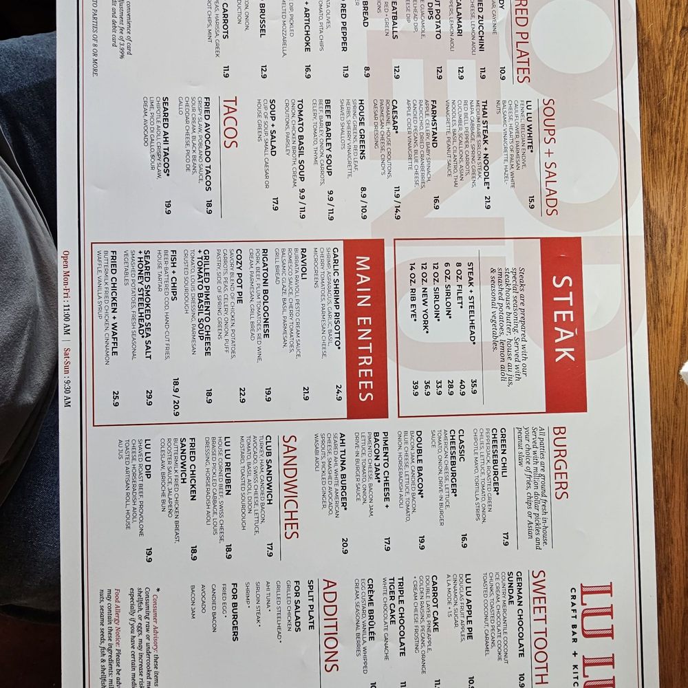 LU LU Craft Bar + Kitchen - Menu - Bars Near Me - Richland, Washington LU LU Craft Bar + Kitchen - Menu - Bars Near Me - Richland, Washington