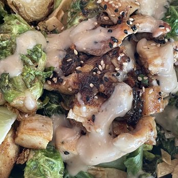 Nuri Fusion Street Kitchen - Brussels with grilled chicken - Mexican Near Me - Mcallen, Texas