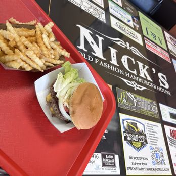 Nick's Old Fashioned Hamburger House - IG: @foodie__fe - cheeseburger with lettuce & tomato w/ seasoned fries - Burgers Near Me - Lexington, North Carolina Nick's Old Fashioned Hamburger House - IG: @foodie__fe - cheeseburger with lettuce & tomato w/ seasoned fries - Burgers Near Me - Lexington, North Carolina