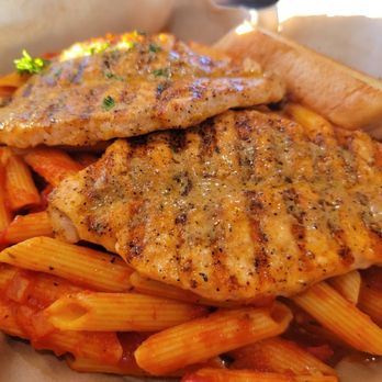 Hook'd Fish Grill - Salmon over pasta. - Seafood Near Me - Northridge, California