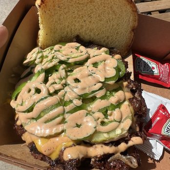 Double N Up - Smash with heavy jalepenos - Burgers Near Me - Los Angeles, California Double N Up - Smash with heavy jalepenos - Burgers Near Me - Los Angeles, California