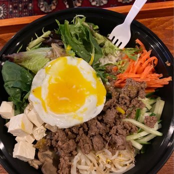Coark Collective Food Hall - Hwang jae bibimbap (I broke the yolk before taking the pic; it didn't come broken) - Desserts Near Me - Centennial, Colorado