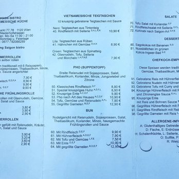 Saigon Bistro - Speisekarte - Vietnamese Near Me - Vienna, 9