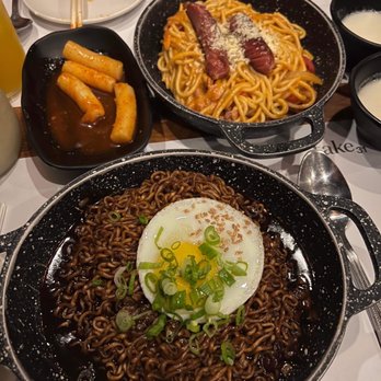Take31 - Free tteokbokki and rice cakes; Bacon Rose Cream Pasta (not available right now); Prime Short Rib Chapaguri - Korean Near Me - New York, New York