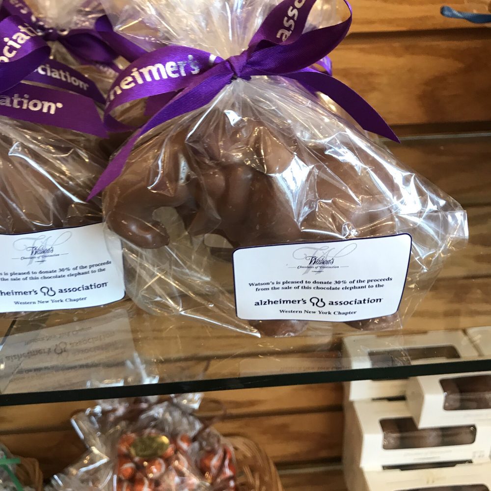 Watson's Chocolates - 30% of sales of this chocolate go to the Alzheimer's association - Chocolatiers & Shops Near Me - East Amherst, New York Watson's Chocolates - 30% of sales of this chocolate go to the Alzheimer's association - Chocolatiers & Shops Near Me - East Amherst, New York
