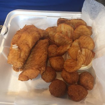 Caplinger's Fresh Catch - Cod dinner w/fries and hush puppies - Seafood Markets Near Me - Indianapolis, Indiana Caplinger's Fresh Catch - Cod dinner w/fries and hush puppies - Seafood Markets Near Me - Indianapolis, Indiana