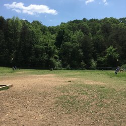Red Bank Dog Park - Lots of trees outside of the fenced area. No shade inside.