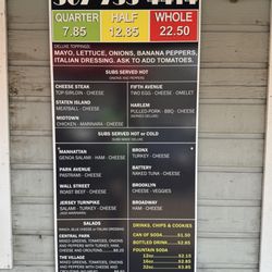 New York City Sub Shop - Jackson Hole - Menu Aug 2026