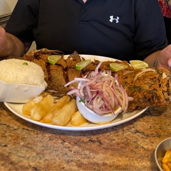 Rincon Peruano - Pescado a lo Macho (it's HUGE!) - Peruvian Near Me - Gaithersburg, Maryland Rincon Peruano - Pescado a lo Macho (it's HUGE!) - Peruvian Near Me - Gaithersburg, Maryland