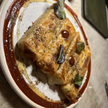 Predalina - saganaki preserved cherry, za'atar VG aged kasseri, crispy phyllo, truffle honey. - Mediterranean Near Me - Tampa, Florida