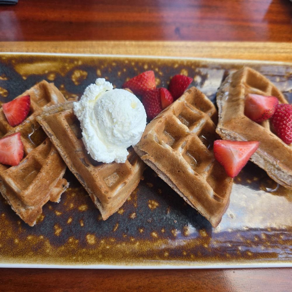 Strawberry mochi waffles. So good! Strawberry mochi waffles. So good!