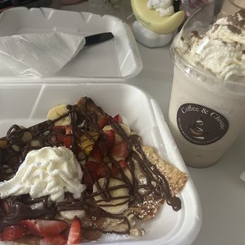Coffee and Chisme - Nutella Tropical Crepe and horchata frappe - Coffee & Tea Near Me - South Gate, California
