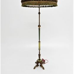 Emma's Back Porch - Deco floor lamp with a large hand made silk shade