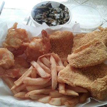 Oliver Fish House - This what's left. It was two more fish and four more prawns plus hella more fries and greens. - Seafood Near Me - Antioch, California Oliver Fish House - This what's left. It was two more fish and four more prawns plus hella more fries and greens. - Seafood Near Me - Antioch, California