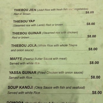Darou Salam - Lunch Menu - African Near Me - Cincinnati, Ohio