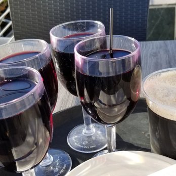 Moss Beach Distillery - Hess Cabernet, Napa Valley - Ca ($11.50) x2; Happy Hour - House Cabernet ($4.75) x2 & Guinness Stout ($3.50) - Seafood Near Me - Moss Beach, California