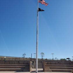 Bill Lewis of Vero Beach, Florida, paying tribute at the Armed Forces Memorial Park in Yuma, Arizona.