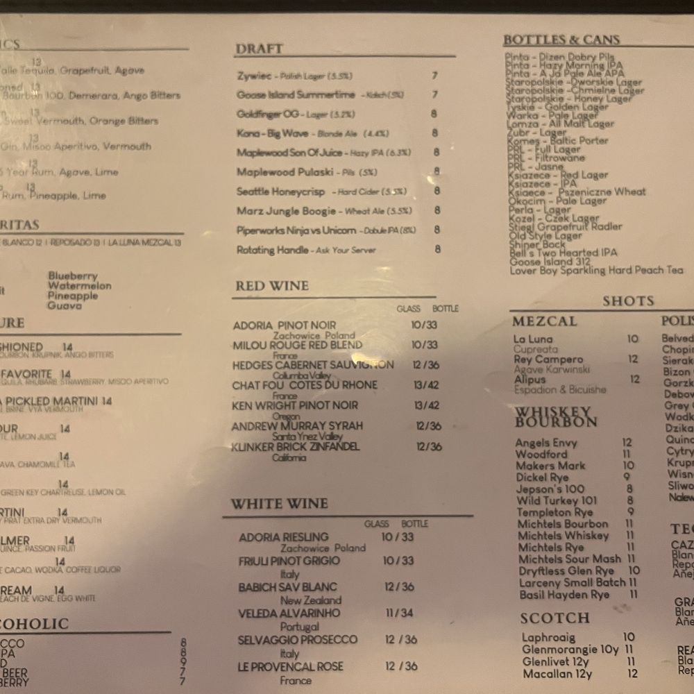 Pierogi Kitchen - Drink menu - Polish Near Me - Chicago, Illinois Pierogi Kitchen - Drink menu - Polish Near Me - Chicago, Illinois