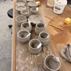 Viva Clayworks - 12 students thrown clay projects