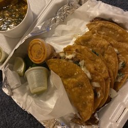Tacos El Jefe - Birria tacos with cosume red sauce bangs my fave and green sauce