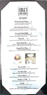Menu photo 3 Cole's Chop House Napa, CA