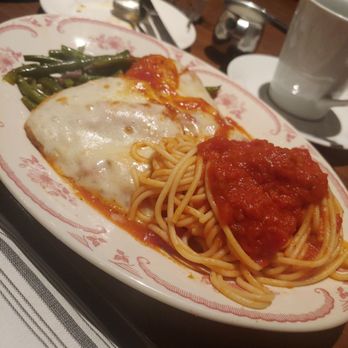 Pietro's - Chicken Parmigiana w/spaghetti and green beans - Italian Near Me - Lodi, California