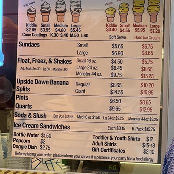 Frosty Freez - Price list menu since it's tough to find the current prices. - Ice Cream & Frozen Yogurt Near Me - Middletown, Rhode Island Frosty Freez - Price list menu since it's tough to find the current prices. - Ice Cream & Frozen Yogurt Near Me - Middletown, Rhode Island