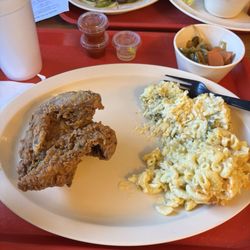 Rosa's Home Cooking - Fried chicken (breast & wing), broccoli rice casserole, Mac & cheese, vegetable medley. Steak fajitas, collards.