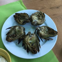 Font de les Planes - Grilled Artichokes!! Perfecto!!