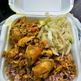 Irie Mon Cafe - Curry Chicken, rice & peas,  cabbage - Caribbean Near Me - Atlanta, Georgia
