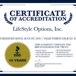 LifeStyle Options - A+ Rating with the Better Business Bureau